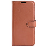 Xiaomi Poco F4 Litchi Leather Flip Cover w. Wallet - Brown