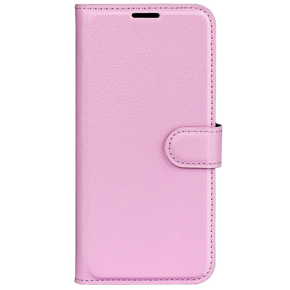 Xiaomi Poco F4 Litchi Leather Flip Cover w. Wallet - Pink