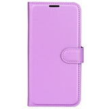 Xiaomi Poco F4 Litchi Leather Flip Cover w. Wallet - Purple