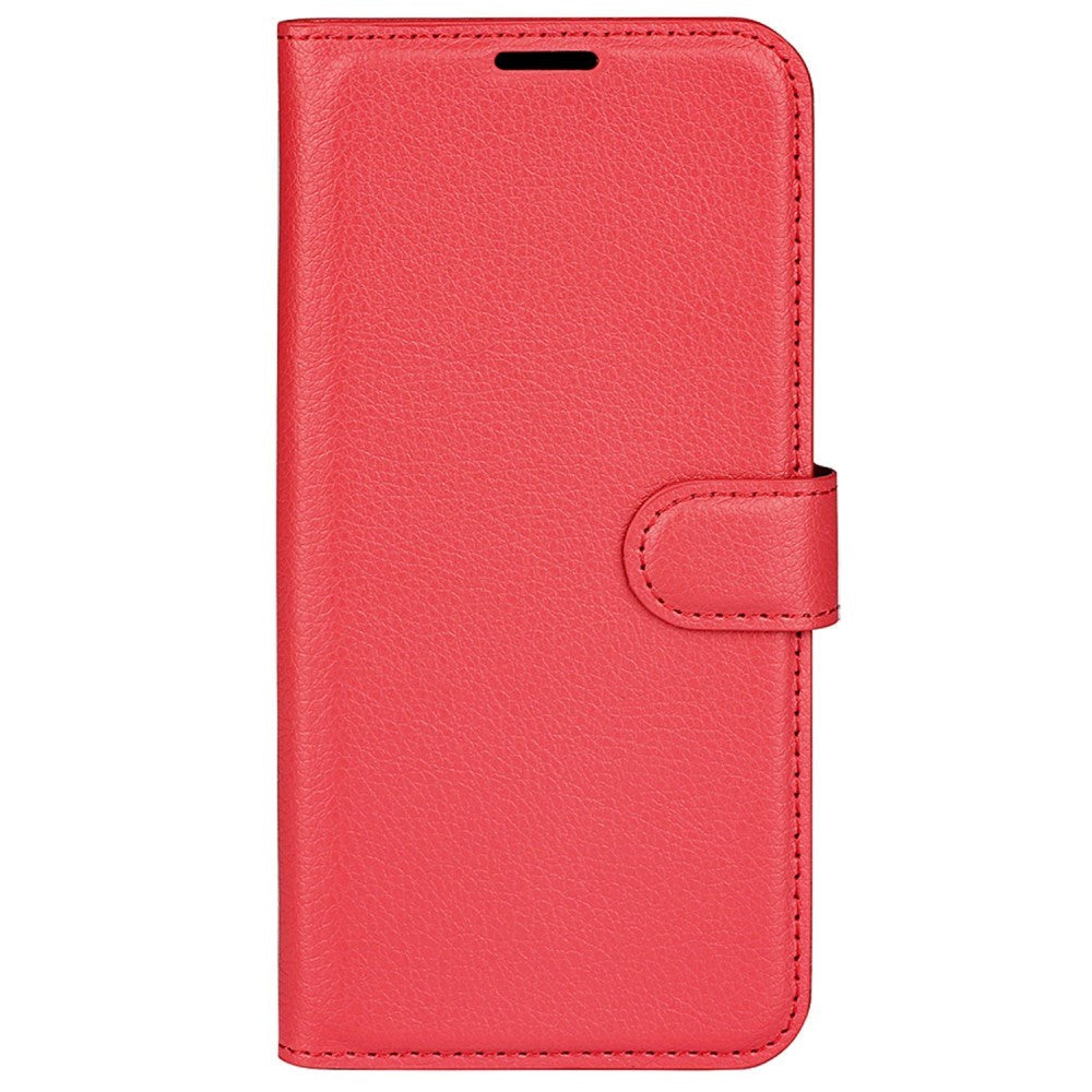 Xiaomi Poco F4 Litchi Leather Flip Cover w. Wallet - Red