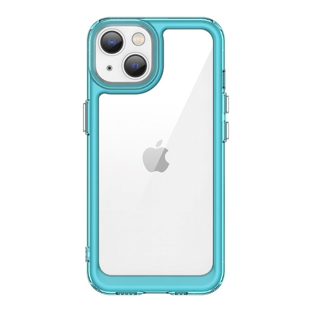 iPhone 14 Plus Hybrid Plastic Case - Transparent / Transparent Blue