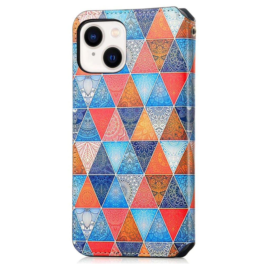 iPhone 14 Plus PU Leather Flip Case with Wallet - Mandala