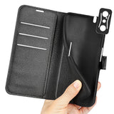 Xiaomi Poco F4 GT Litchi Leather Wallet Case - Black