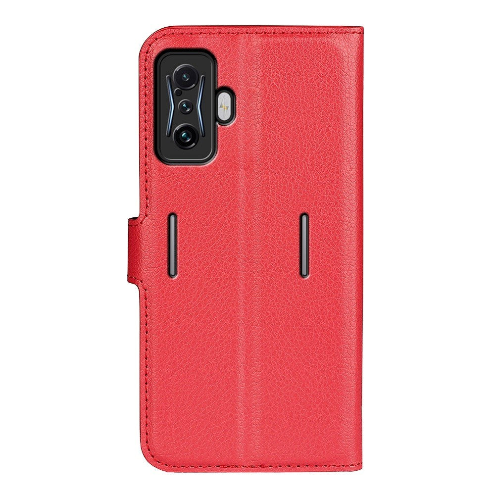 Xiaomi Poco F4 GT Litchi Leather Wallet Case - Red