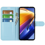 Xiaomi Poco F4 GT Litchi Leather Wallet Case - Light Blue