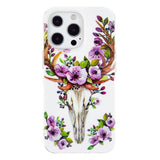 iPhone 14 Pro Flexible TPU Plastic Back Case - Flower Deer