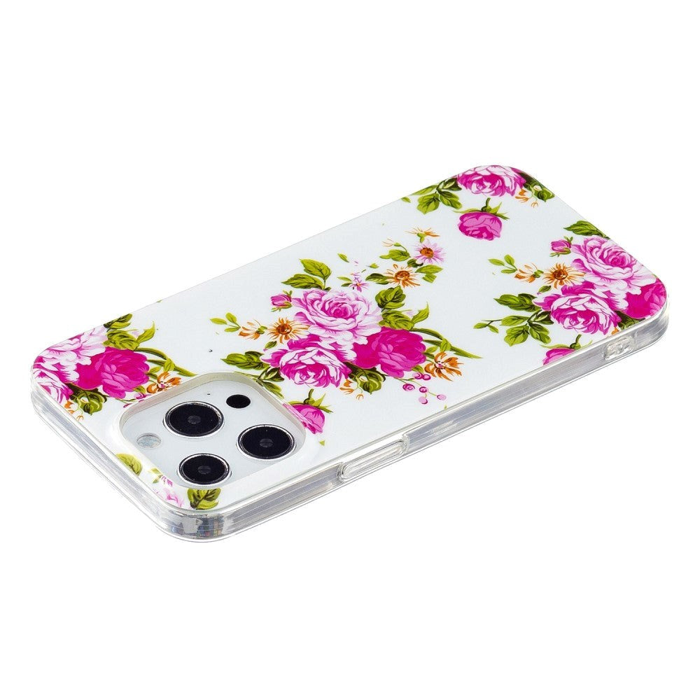 iPhone 14 Pro Flexible TPU Plastic Back Case - Pink Roses