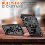 iPhone 14 Plus Hybrid Tough Case w. Kickstand & Magnet - Black