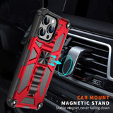 iPhone 14 Pro Hybrid Tough Case w. Kickstand & Magnet - Red