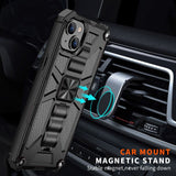 iPhone 14 Hybrid Tough Case w. Kickstand & Magnet - Black