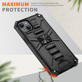 iPhone 14 Hybrid Tough Case w. Kickstand & Magnet - Black