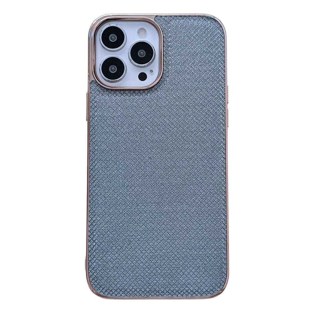 iPhone 14 Pro Plastic Case w. Soft Back - Grey Glitter