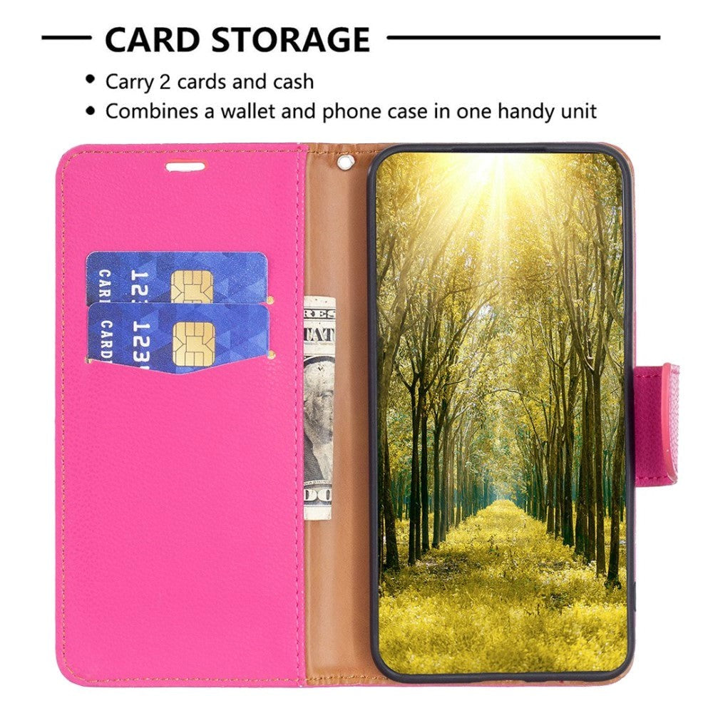 Nothing Phone (1) PU Leather Flip Case with Strap & Card Holder - Pink