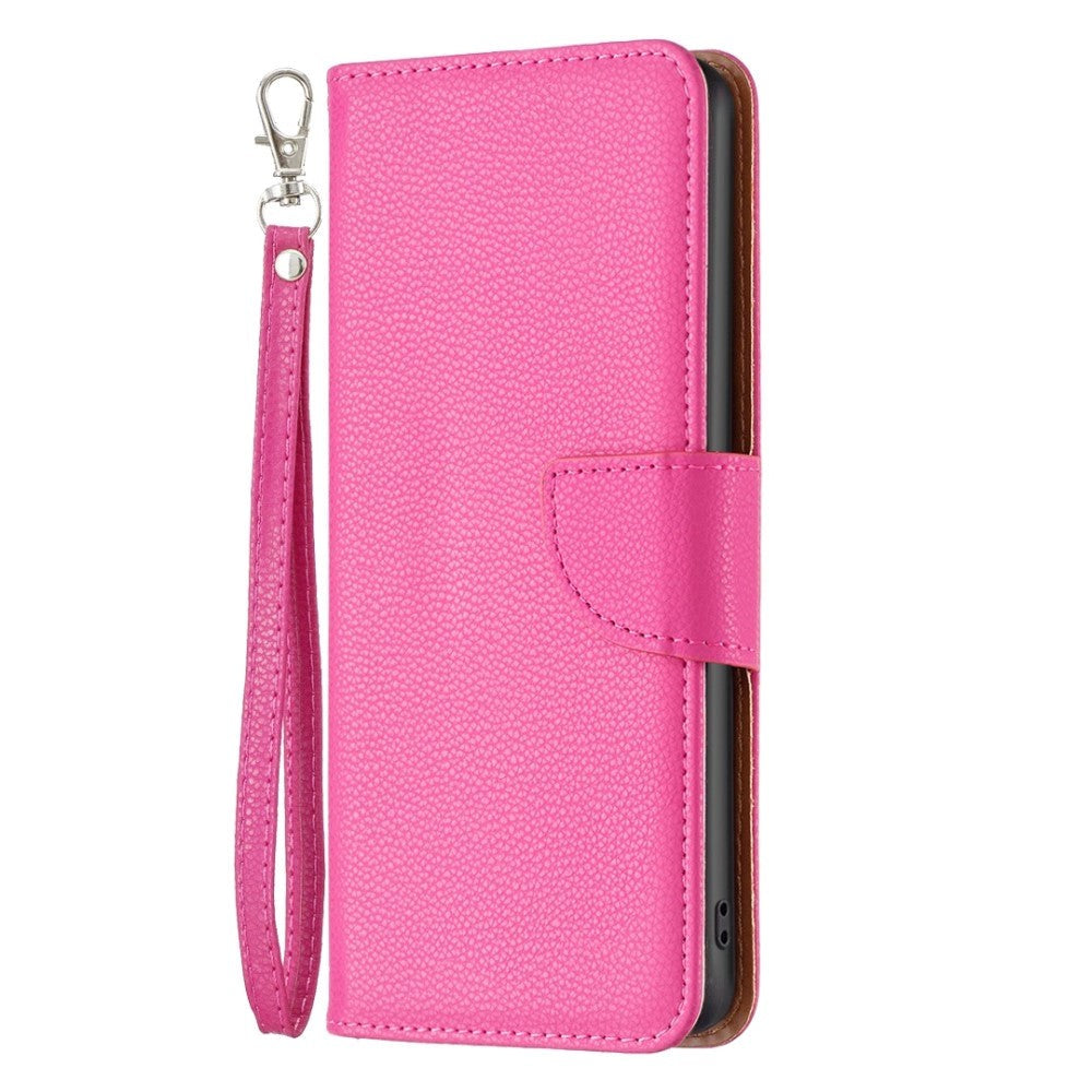 Nothing Phone (1) PU Leather Flip Case with Strap & Card Holder - Pink