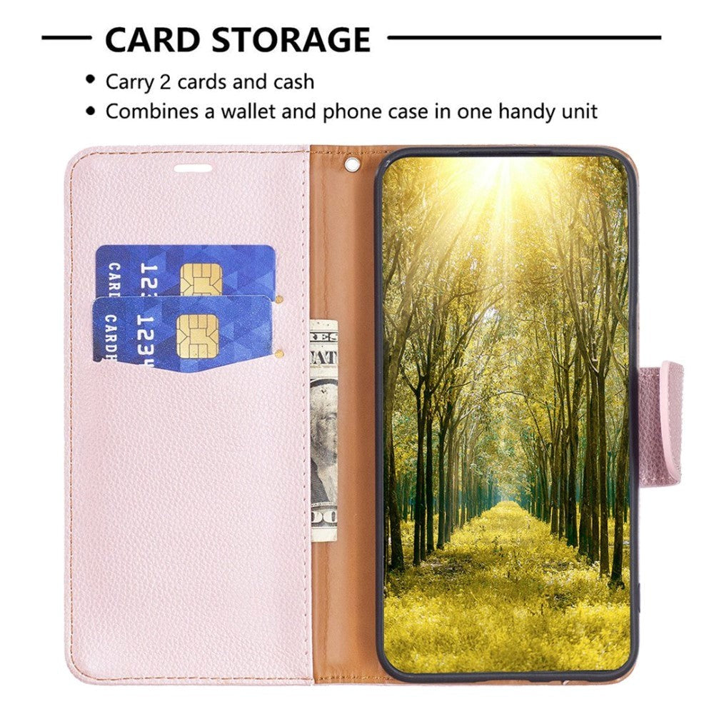 Nothing Phone (1) PU Leather Flip Case with Strap & Card Holder - Rose Gold