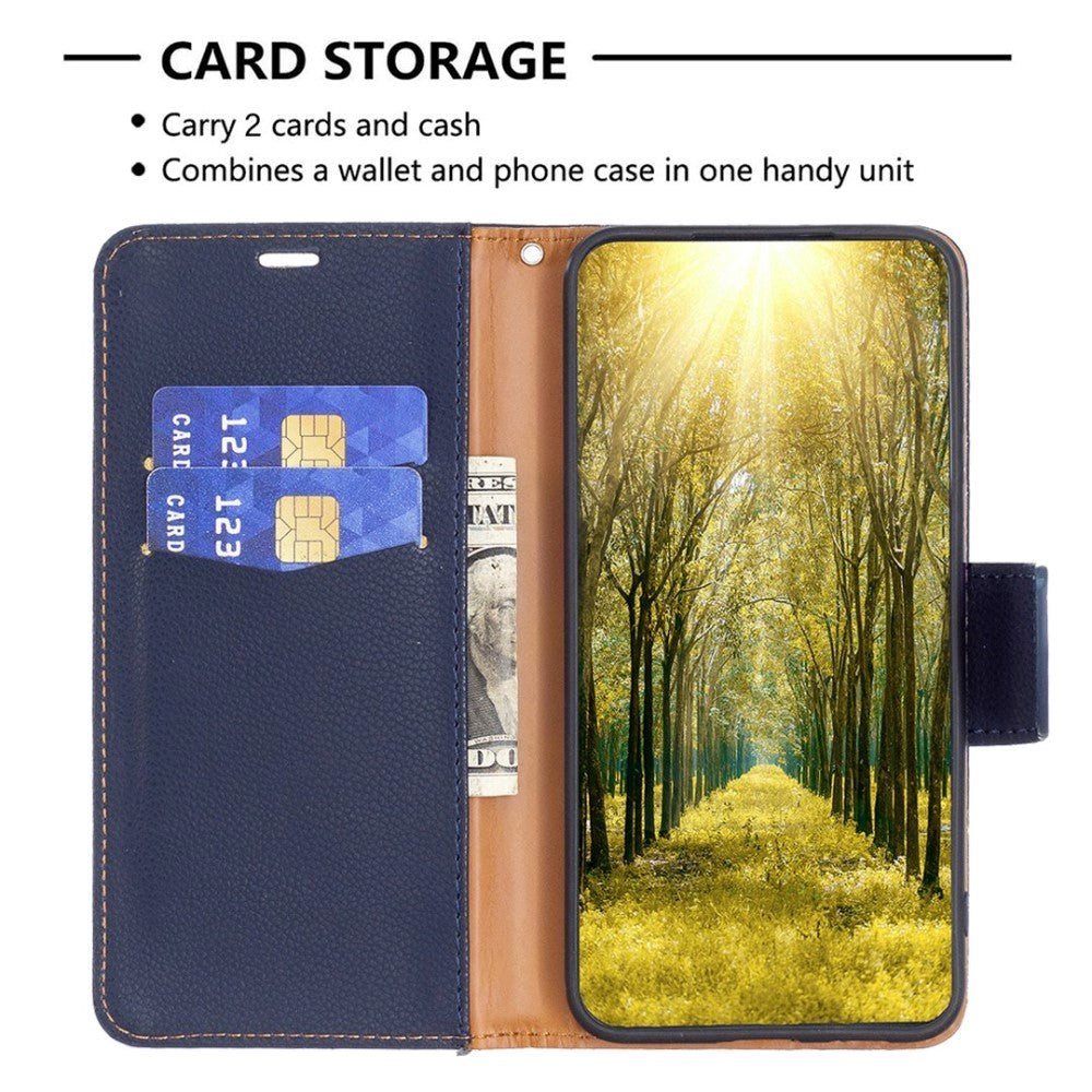 Nothing Phone (1) PU Leather Flip Case with Strap & Card Holder - Blue