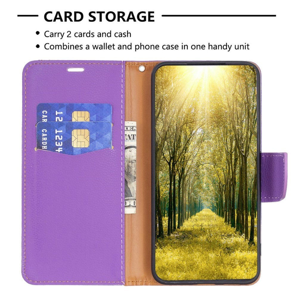 Nothing Phone (1) PU Leather Flip Case with Strap & Card Holder - Purple