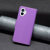 Nothing Phone (1) PU Leather Flip Case with Strap & Card Holder - Purple