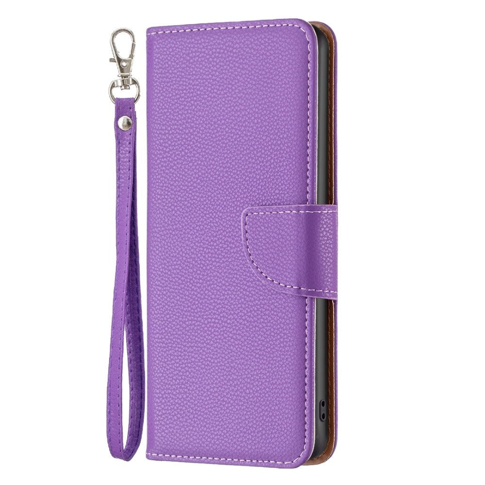 Nothing Phone (1) PU Leather Flip Case with Strap & Card Holder - Purple