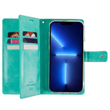 iPhone 14 Pro Max MERCURY GOOSPERY Mansoor Leather Cover w. Wallet - Cyan