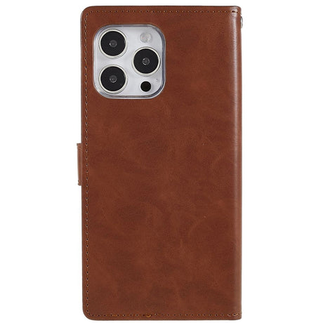 iPhone 14 Pro Max GOOSPERY Blue Moon Leather Wallet Case - Brown