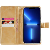 iPhone 14 Pro Max GOOSPERY Blue Moon Leather Wallet Case - Gold