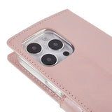 iPhone 14 Pro GOOSPERY Blue Moon Leather Wallet Case - Bright Pink