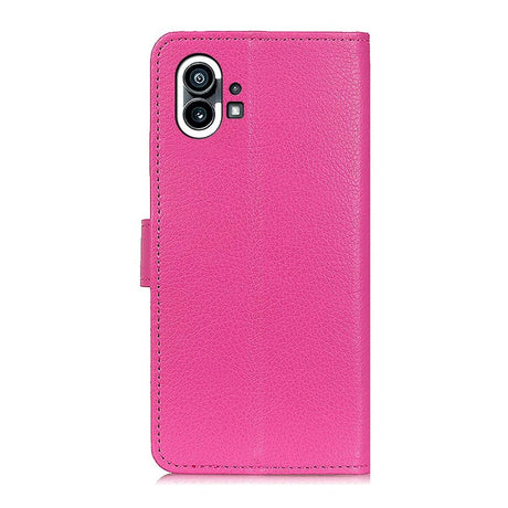 Nothing Phone (1) Leather Flip Case w. Wallet & Magnetic Closure - Pink