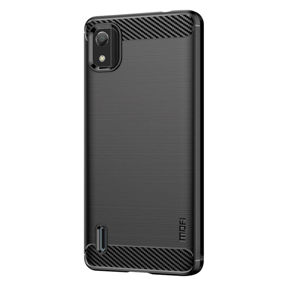 Nokia C2 2nd Edition Mofi Brushed Carbon Fiber Flexible Plastic Case - Black