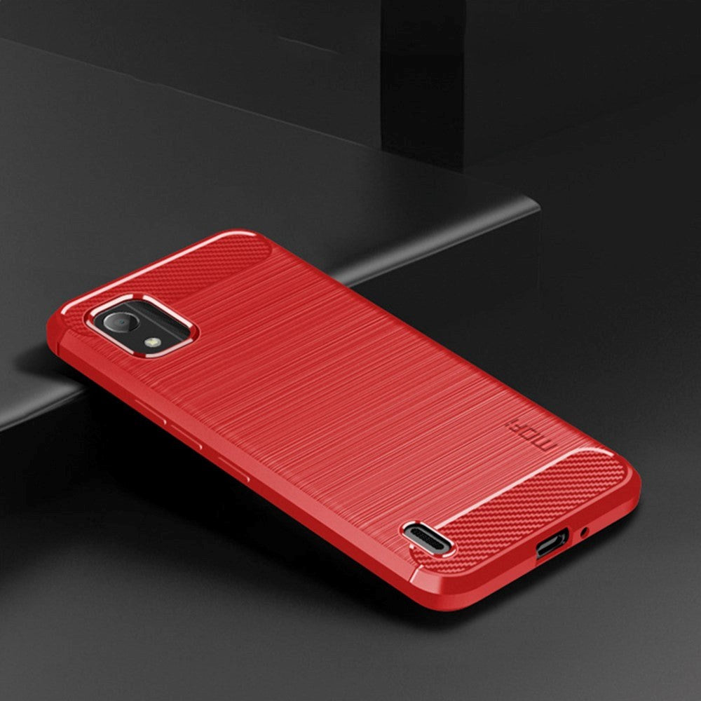 Nokia C2 2nd Edition Mofi Brushed Carbon Fiber Flexible Plastic Case - Red