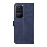 Xiaomi Poco F4 Leather Case with Wallet and Strap - Blue