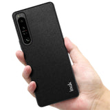 Sony Xperia 1 IV Leather Coated Ru Backside Cover IMAK LX-5 - Black