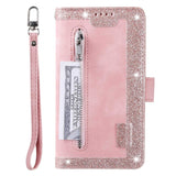 iPhone 14 Leather Flip Case with Wallet & Magnetic Lock - Pink