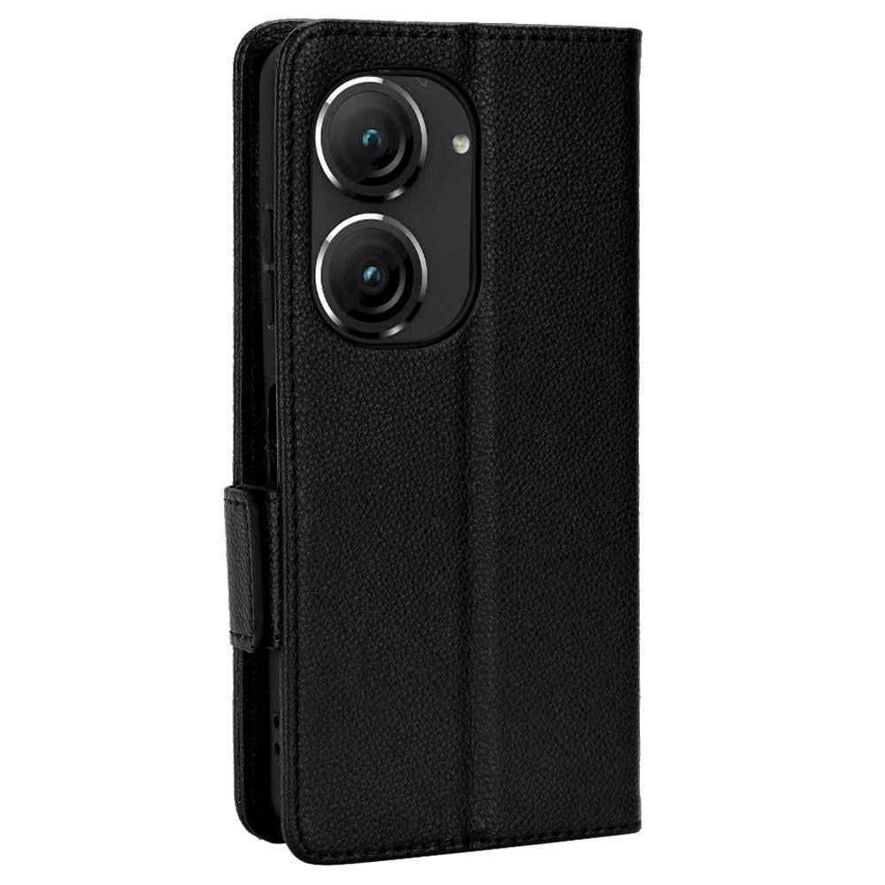 Asus Zenfone 10 / 9 Neutral Leather Wallet Case - Black