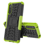 Sony Xperia 10 IV 5G Craftsman Tire Pattern Back Case w. Stand Function - Green