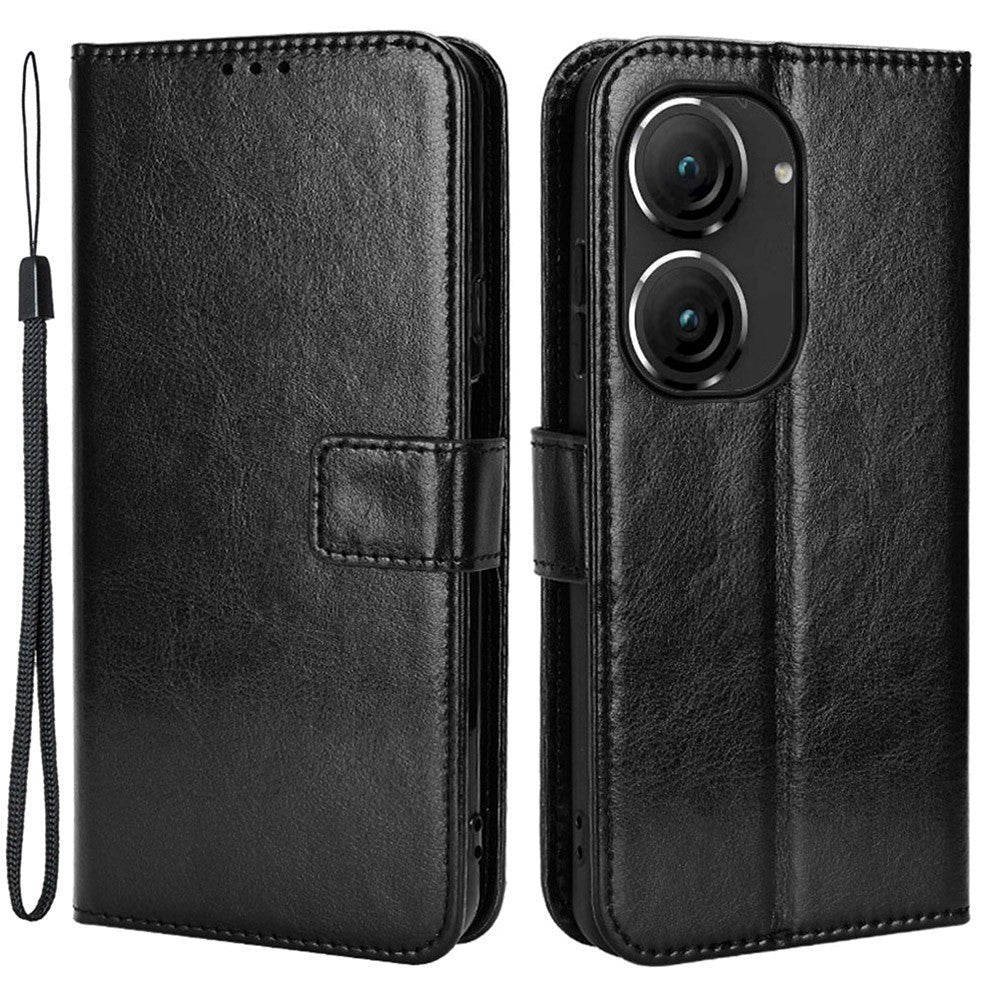 Asus Zenfone 10 / 9 Neutral Leather Wallet Case - Black