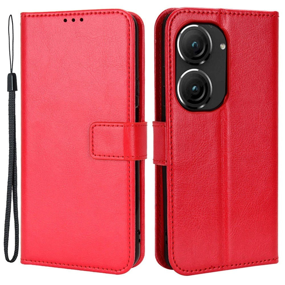 Asus Zenfone 10 / 9 Neutral Leather Wallet Case - Red