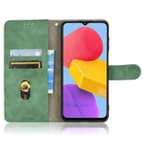 Samsung Galaxy M13 Leather Flip Case with Wallet and Magnetic Closure - Green