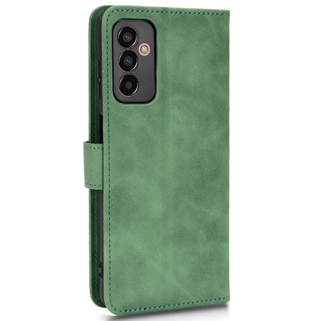 Samsung Galaxy M13 Leather Flip Case with Wallet and Magnetic Closure - Green