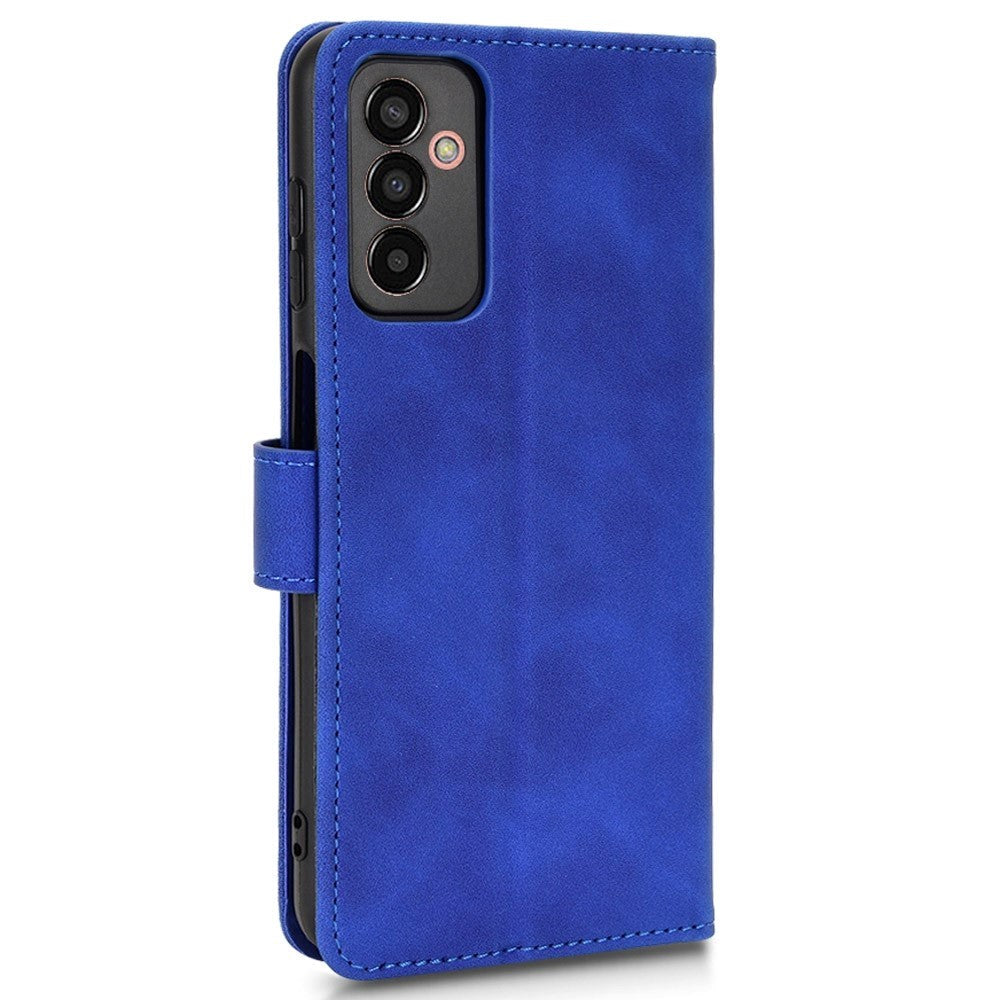 Samsung Galaxy M13 Leather Flip Case with Wallet and Magnetic Closure - Blue