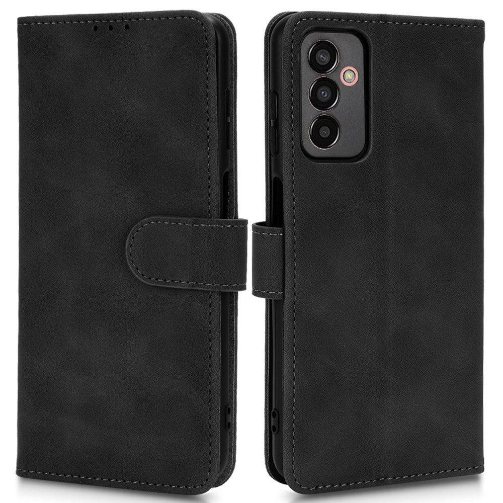 Samsung Galaxy M13 Leather Flip Case with Wallet and Magnetic Closure - Black