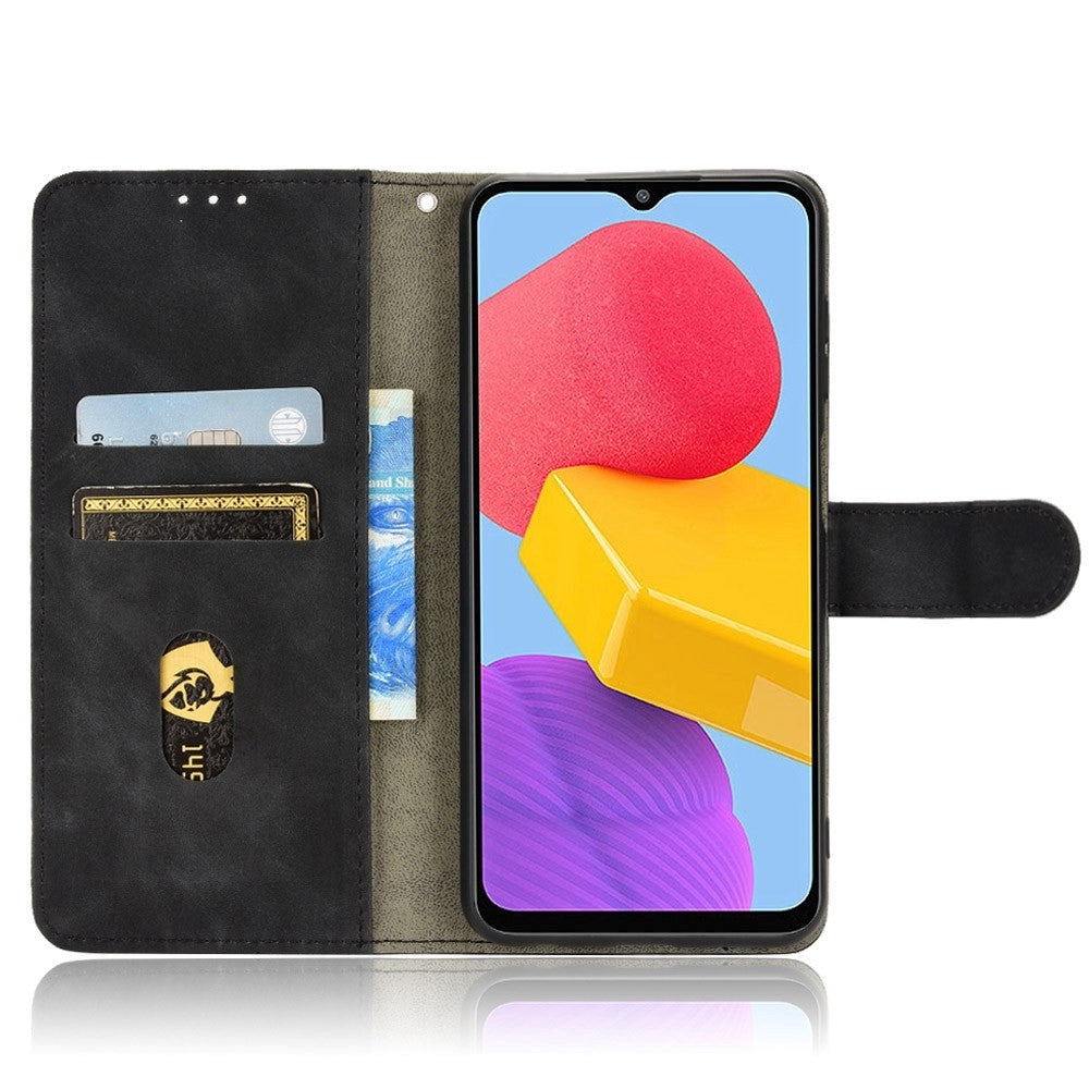 Samsung Galaxy M13 Leather Flip Case with Wallet and Magnetic Closure - Black