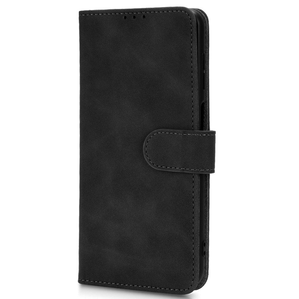 Samsung Galaxy M13 Leather Flip Case with Wallet and Magnetic Closure - Black