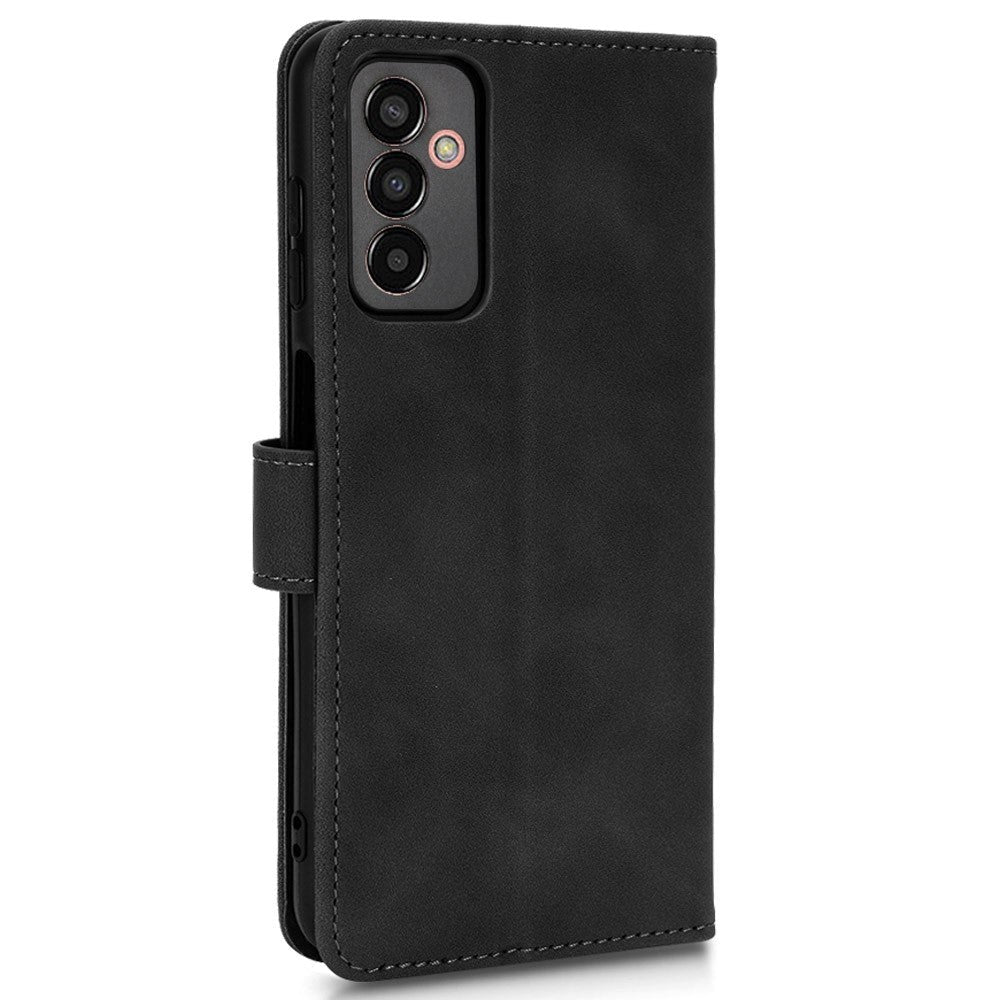 Samsung Galaxy M13 Leather Flip Case with Wallet and Magnetic Closure - Black