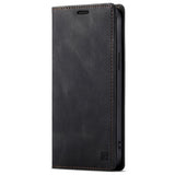 iPhone 14 Pro Retro PU Leather Flip Case with Wallet/Card Holder - Black