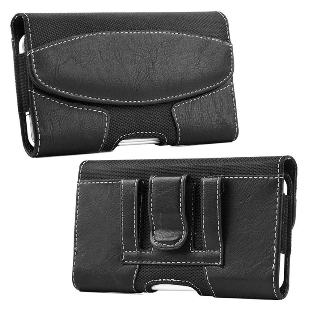 Universal Leather Case for Mobile - Black (Max Mobile: 180 x 85 mm)