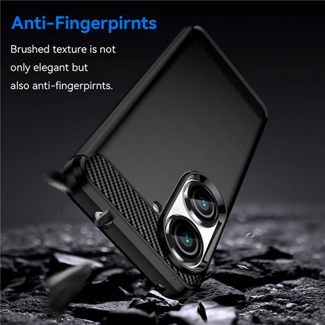 Asus Zenfone 9 Brushed Carbon Fiber TPU Case - Black