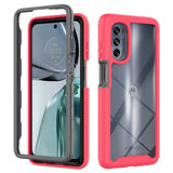 Motorola Moto G62 Craftsman Back Cover w. Transparent Back - Red