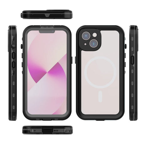 iPhone 14 Redpepper IP68 Waterproof Case - MagSafe Compatible - Black / Transparent