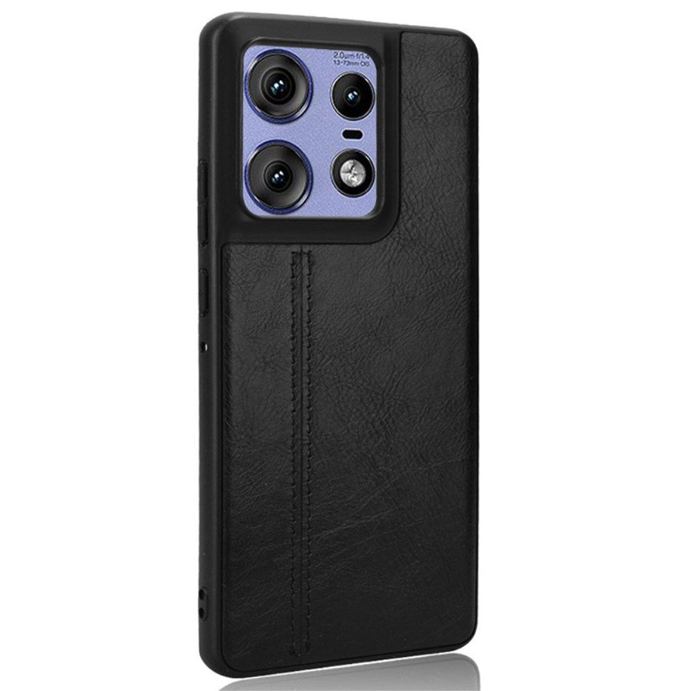 EIDERWOOD Motorola Edge 50 Pro Leather Coated Plastic Case - Black